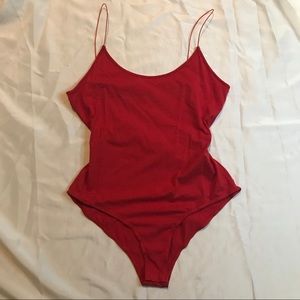 red bodysuit
